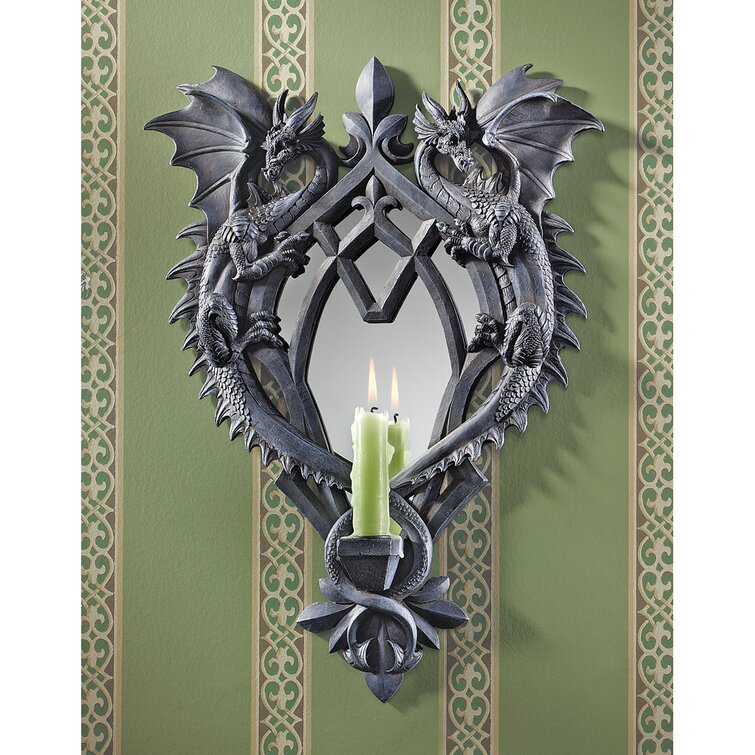 Design Toscano 17.5'' H Dual Dragon Resin Wall Sconce & Reviews